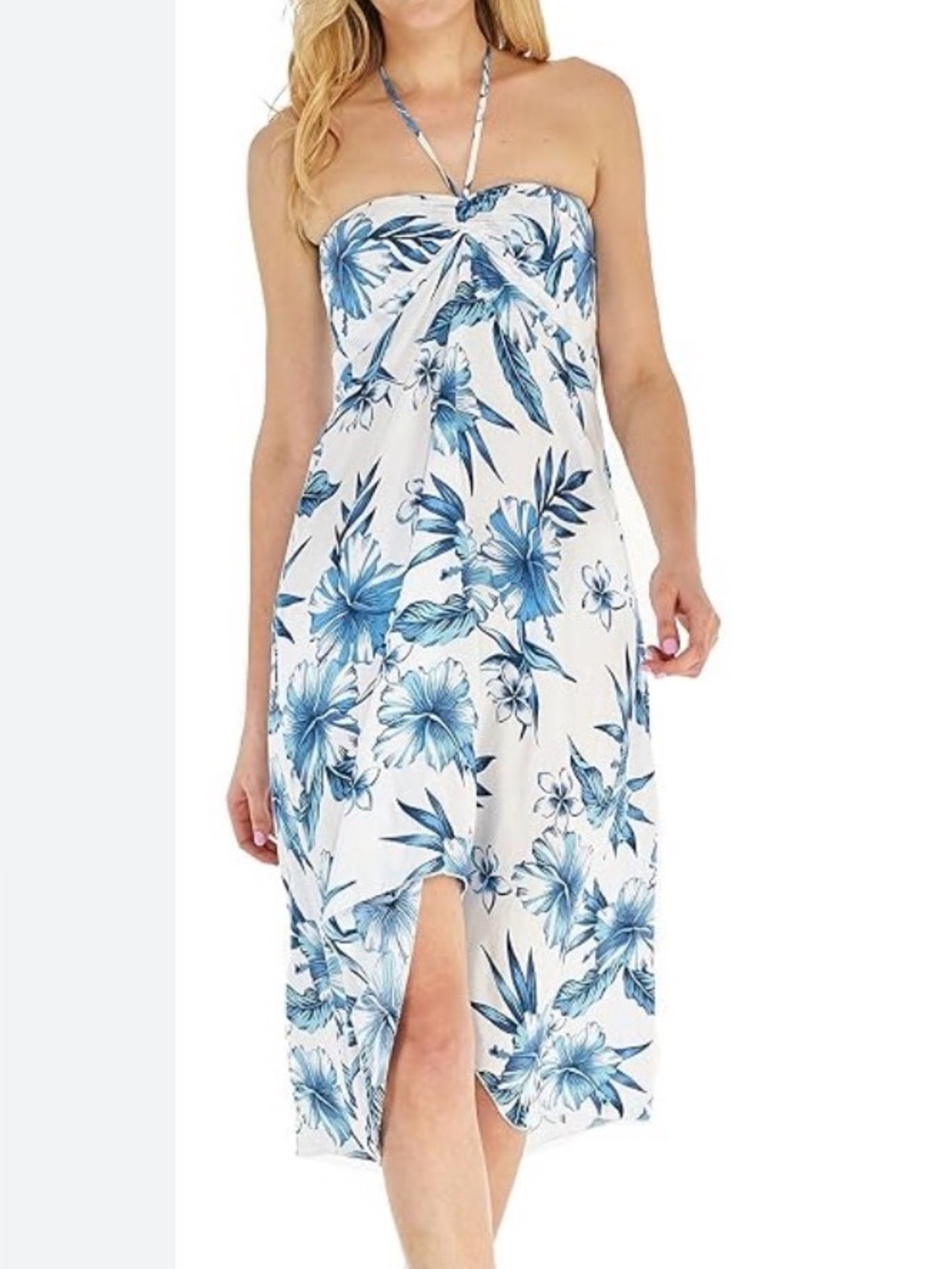 Hawaii Hangover halter high low tropical print dress